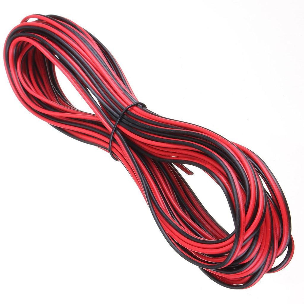 20 METERS 2 CORE BLACK RED 12V 12 VOLT EXTENSION CABLE AMP CAR AUTO VAN BOAT LED STRIP AUDIO SPEAKER WIRE