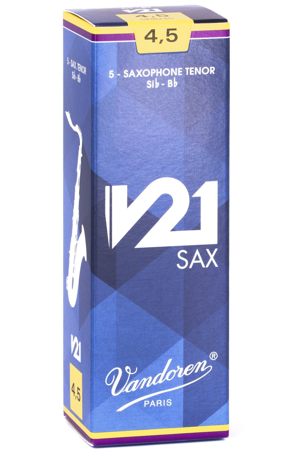Vandoren SR8245 V21 Strength 4.5 Reeds for Tenor Saxophone