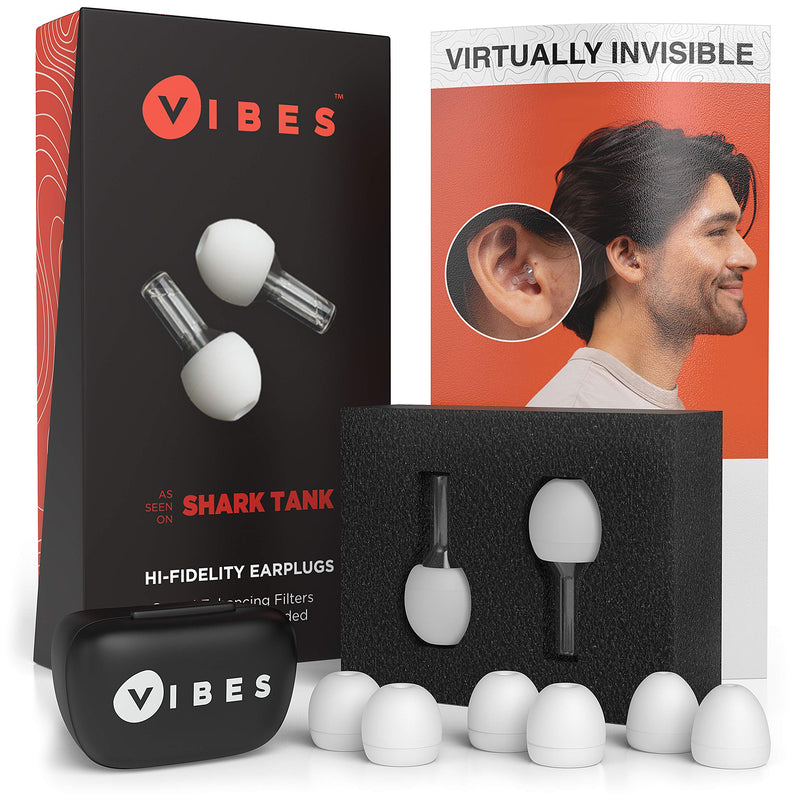 Vibes Acoustic Filter Ear Plugs for Sound Quality - High Fidelity Decibel Reducing EarPlugs for Live Music Concert Sporting Events, Festivals, Dance Clubs, Raves, Musicians Motorcycle - Noise Canceling Tinnitus Prevent