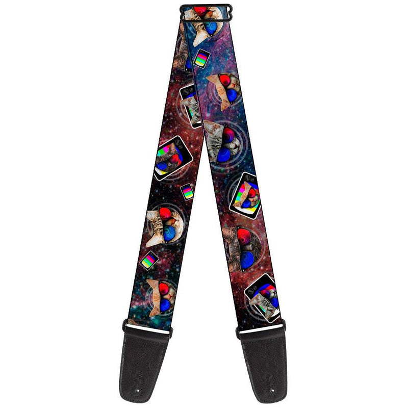 Buckle-Down GS-W30011 Guitar Strap 3 D TV Cats In Space 2 Inches Wide, Multicolor, 34-60"
