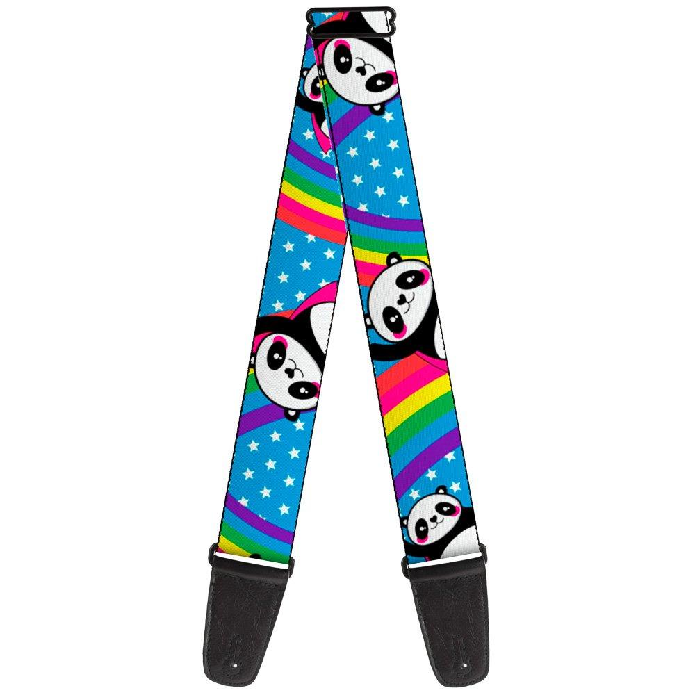 Guitar Strap Pandas Rainbows Stars 2 Inches Wide