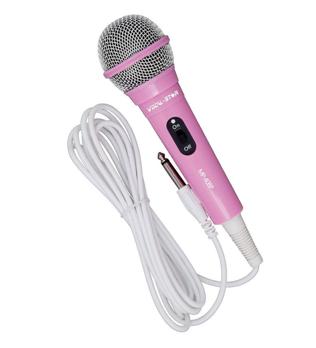 Pink Vocal-Star MP-408p Uni Directional Karaoke Vocal Microphone (Ideal For Karaoke Singing) With Gift Box
