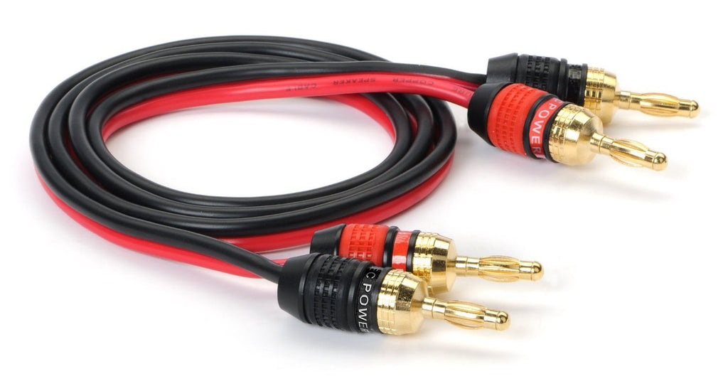 MutecPower ULTRA Series Speaker Cable 16 Gauge with Dual Color Pro Series Banana Plugs 2m High Strand Count Copper (OFC) Construction -2 meter 2 meter 16 AWG