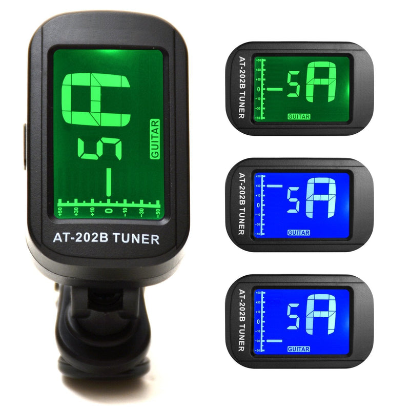 Elagon (AT-202B) Clip-On Multi-Instrument Tuner. Multi Tuning Modes for Various Instruments: Guitar, Bass, Ukulele, Guitarele. Chromatic For Other Instruments and Non-Standard Tunings. A Simple, Practical and Reliable Quality Tuner.