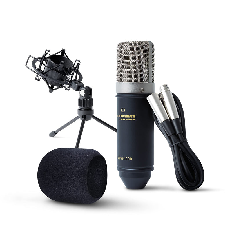 Marantz Professional MPM-1000 - Studio Recording Condenser Microphone with Desktop Stand and Cable - for Podcast and Streaming Projects