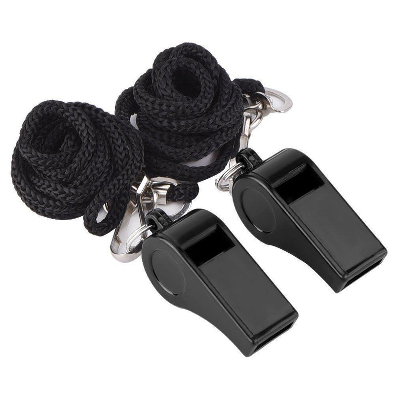 Mudder Plastic Sports Whistles with Lanyard (2 Pack)