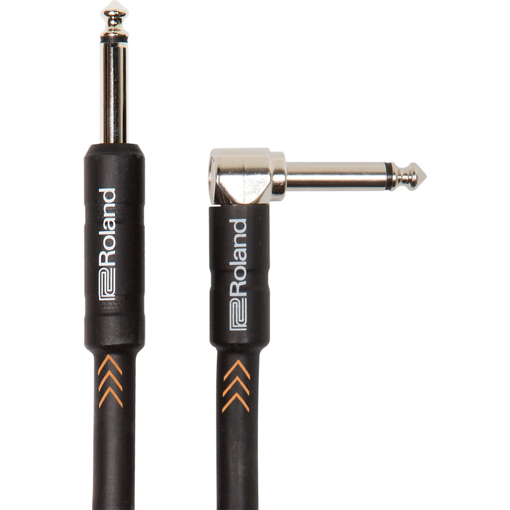 Roland Black Series Instrument Cable Black Angled, Length: 5 ft/1.5 m 5 ft./1.5 m Single