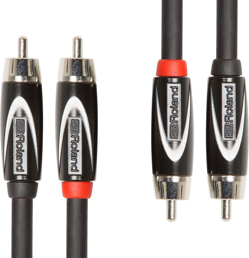 Roland Black Series Interconnect Dual Cable—Rca Connectors, 10Ft / 3M - Rcc-10-2R2R 10 ft/3m
