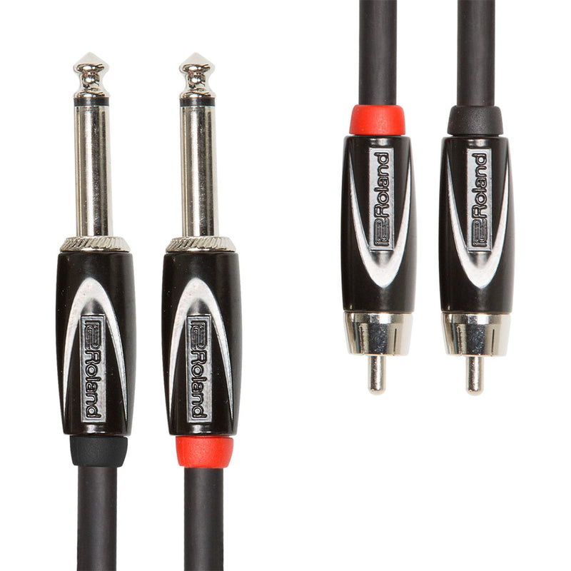 Roland Black Series Interconnect Dual Cable—1/4-Inch To Rca, 15Ft / 4.5M - Rcc-15-2R28 15 ft./4.5m