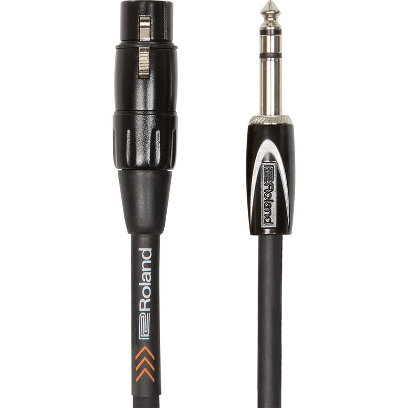 Roland Black Series Balanced Interconnect Cable—1/4-Inch Trs Male To Xlr Female, 15Ft / 4.5M - Rcc-15-Trxf