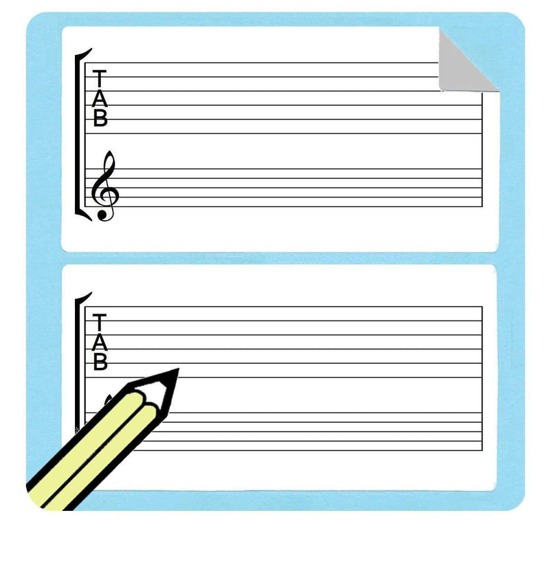 WhirlWindPress.ca Tab & Staff Stickers for Guitar (50 Sticker per Pack) Notate Tablature Anywhere! Great for Teachers