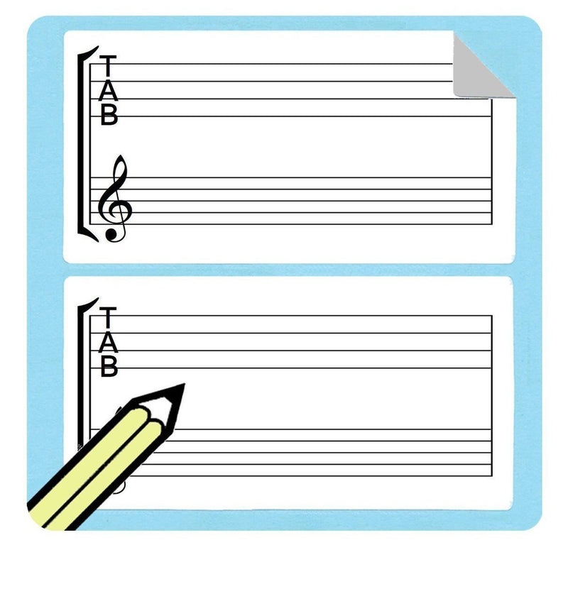 Ukulele Tablature and Staff Stickers (50 sticker per pack) Great for Bass, Ukelele and Uke Tablature