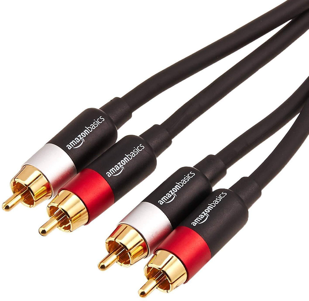 Amazon Basics 2-Male to 2-Male RCA Audio Cable - 4.57 meters 4.57 m Single