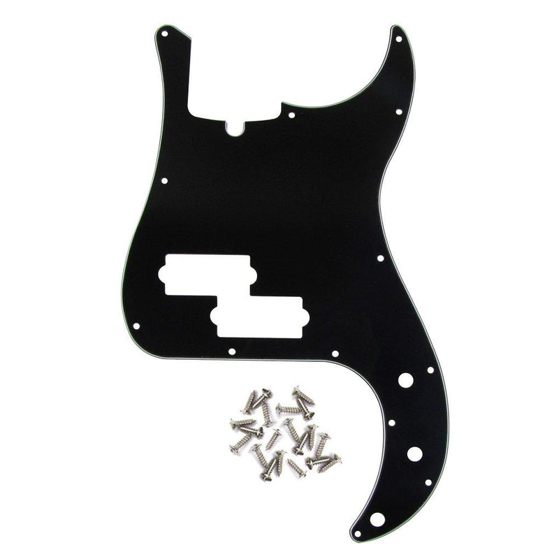 IKN 3Ply Black 13 Hole P Bass Pickguard Scratch Plate Pick Guard for 4 String American/Mexican Standard Precision Bass Part
