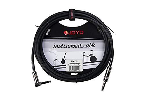 JOYO CM-12 Guitar Lead 6.3 mm Right Angle to 6.3 mm Male Plug Shielded Mono Cable, 15ft Length