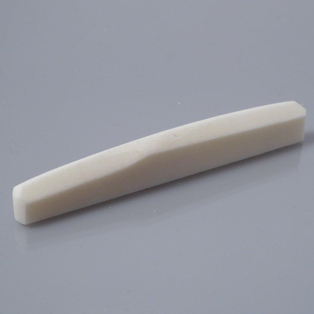 Bone acoustic guitar compensated saddle/bridge white 72mm x 5mm (10mm)