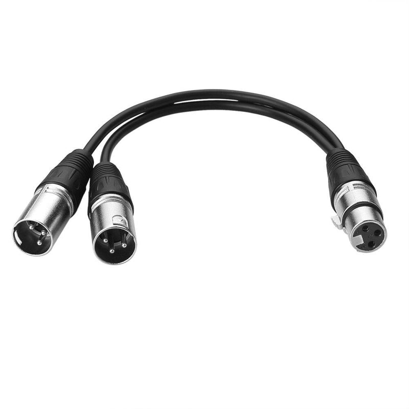 SIENOC XLR Splitter Cable,30cm Patch Y Cable Cords - 3 Pin XLR Female to Dual XLR Male Cables - 3' Pro Series Y-Cable Cord Splitter (Silber, XLR(F) - (M) x 2) XLR( F ) - ( M ) x 2 Silber