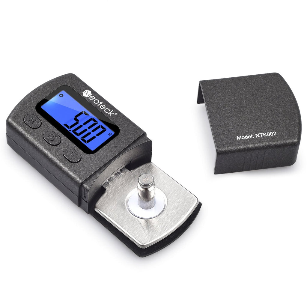 Neoteck Digital Turntable Stylus Force Scale Gauge Tester 0.01g Blue LCD Backlight for Tonearm Phono Cartridge-Black Black