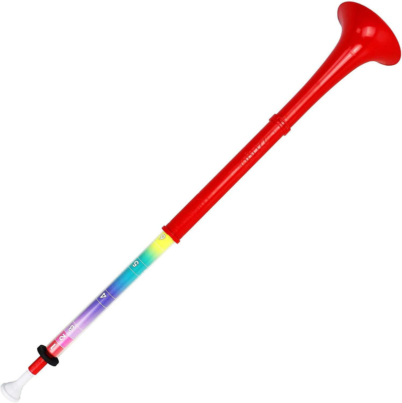 pBuzz Plastic Trombone Musical Instrument - Kids Children Beginner – Red