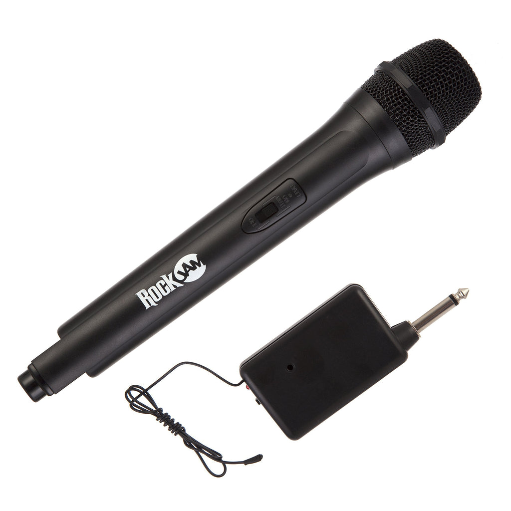 RockJam RJWM33-BK Highfidelity Wireless Microphone for karaoke and home Black