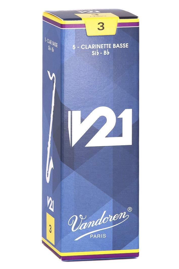 Vandoren CR823 Bass Clarinet V21 Reeds Strength 3, Box of 5 Original