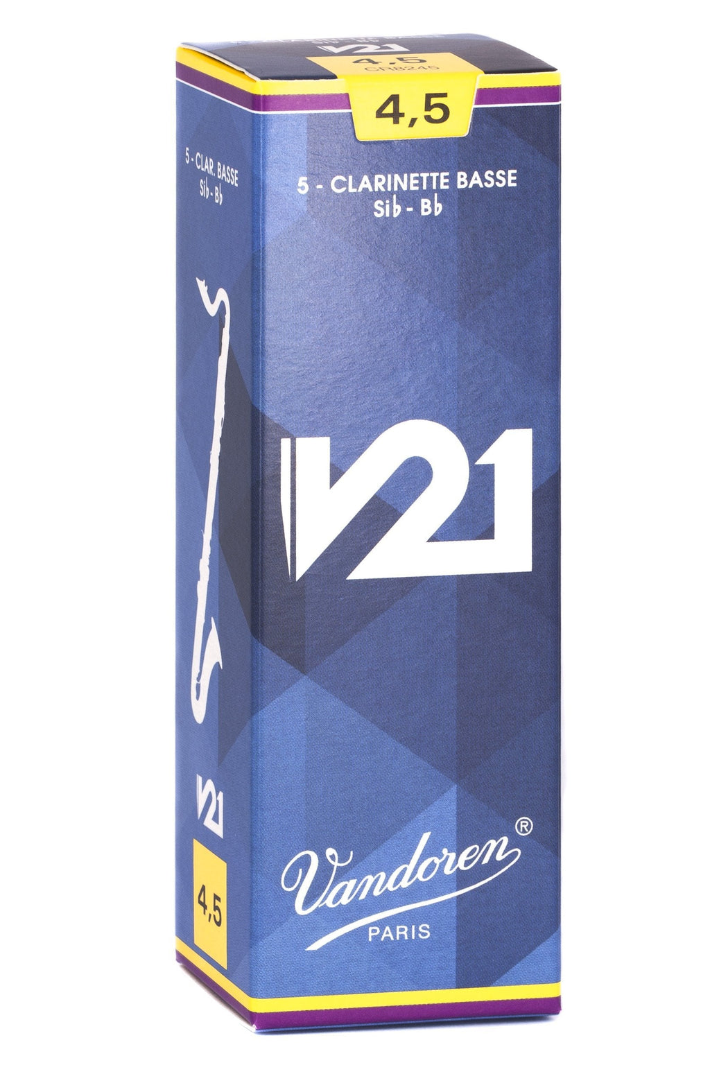 Vandoren CR8245 V21 Strength 4.5 Reeds for Bass Clarinet