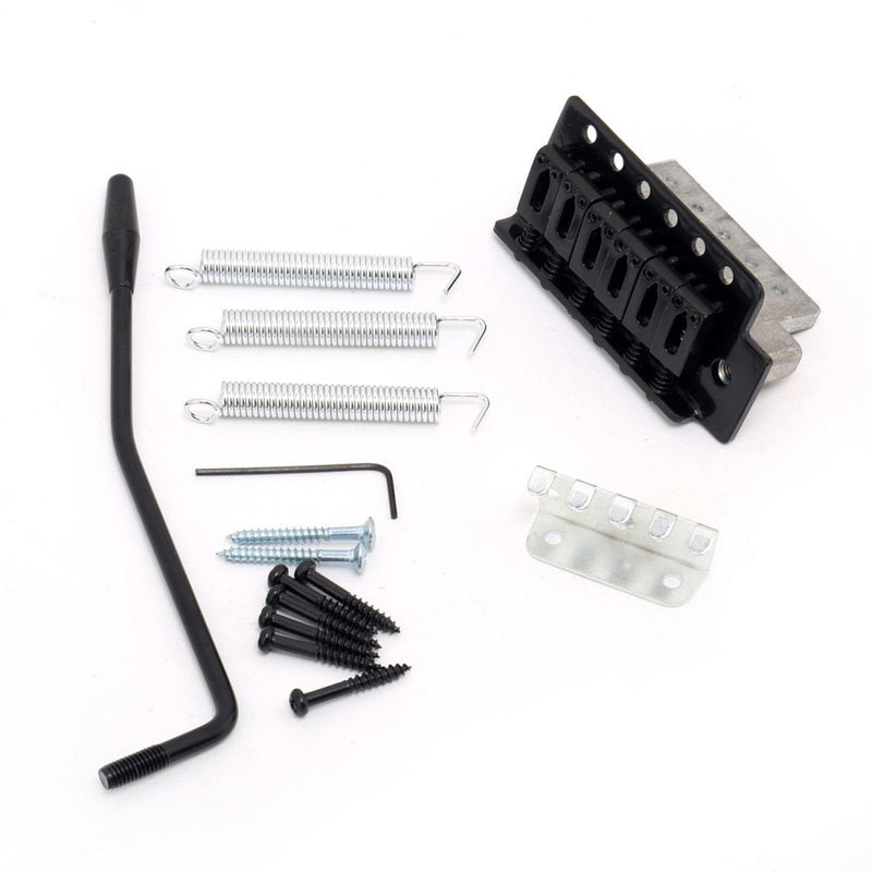 Musiclily 52.5mm Guitar Stratocaster Tremolo Bridge Set for Fender Strat Squier Electric Guitar Replacement, Black