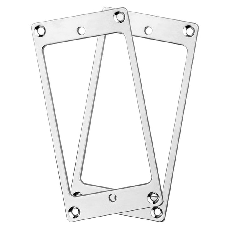 Musiclily Metal Flat Humbucker Electric Guitar Pickup Frame Mounting Ring, Chrome (Pack of 2)