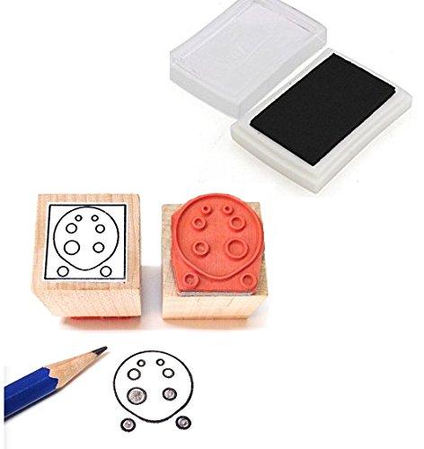 Pad and Ocarina Fingering Rubber Stamp (8 Hole)