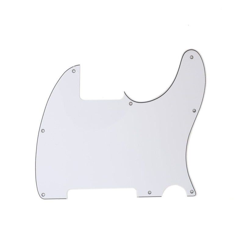 Musiclily 8 Hole Tele Pickguard Blank for Fender USA/Mexican Telecaster Esquire Guitar, 3Ply White