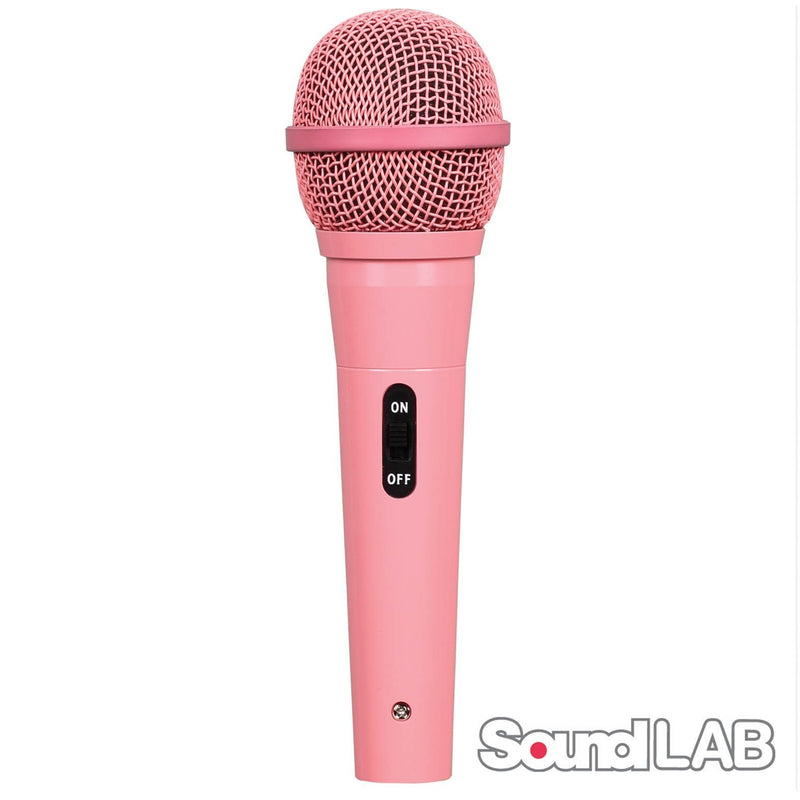 Soundlab Dynamic Vocal Microphone With Lead in Pink