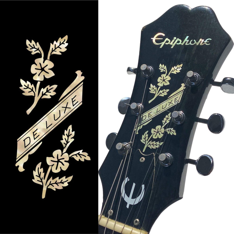 Inlay Sticker H-132DV-AW Guitar Headstock - De Luxe Flowers