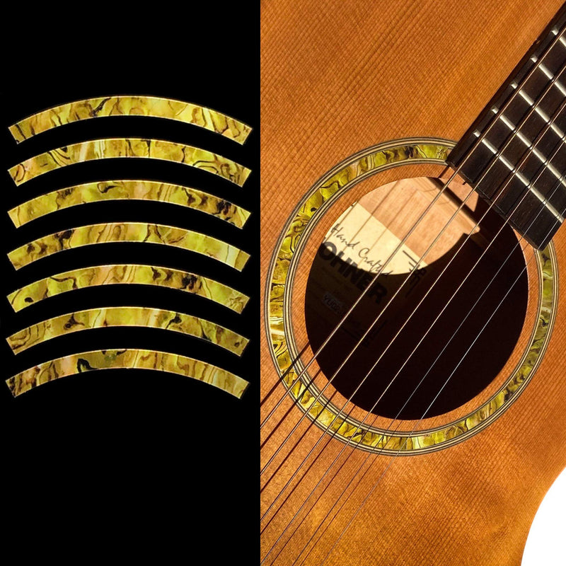 Inlaystickers Acoustic Guitars - Soundhole Rosette/Purfling - Stripe - Ocher RS-244ST-OC