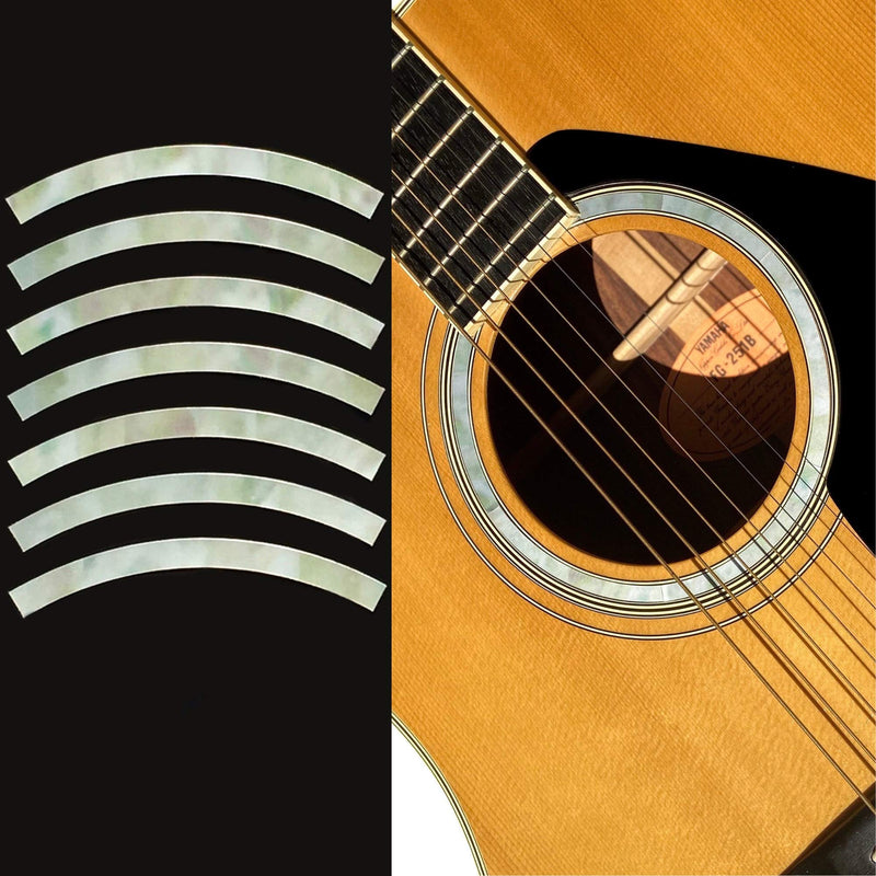 Inlaystickers for Acoustic Guitars - Soundhole Rosette/Purfling - Stripe - White Pearl RS-244ST-WT