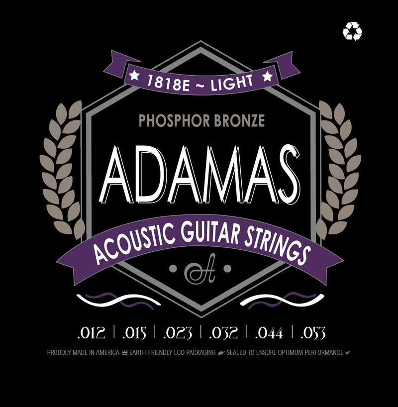 Adamas OV1818E Light (.012-.053 ga) Phosphor Bronze Acoustic Guitar Strings