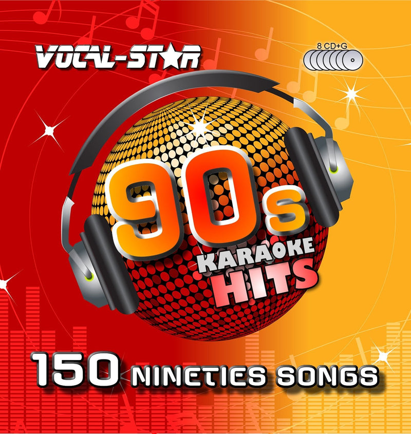 Karaoke CD Disc Set With Words - Hits From the 90's 1990`s - 150 Songs 8 CDG Discs By Vocal-Star