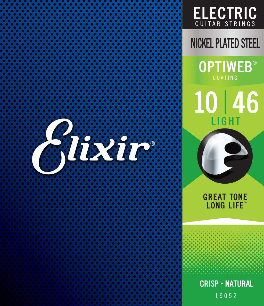 Elixir 19052 Strings Electric Guitar Strings with OPTIWEB® Coating, Light (.010-.046), Blue Light ( .010 - .046) Single