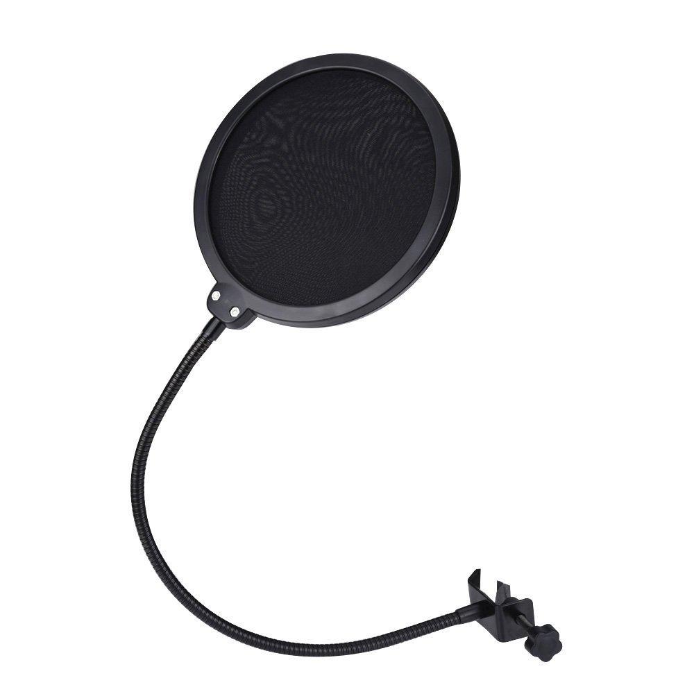JZK® High quality microphone pop filter stand pop shield anti-pop screen 360° swivel, fit any standard microphone, Blue Snowball, Blue Yeti, Rode, Samson, Logitech, BTSKY, etc