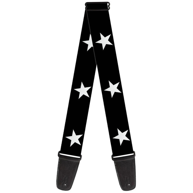 Guitar Strap Star Black White 2 Inches Wide