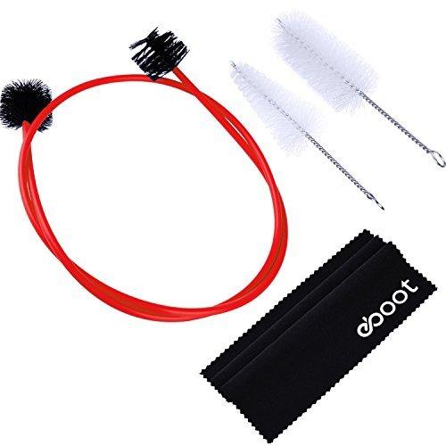 Trumpet Cleaning Care Kit Trumpet Mouthpiece Brush Valve Brush Flexible Brush with Cleaning Cloth, 3 Pieces