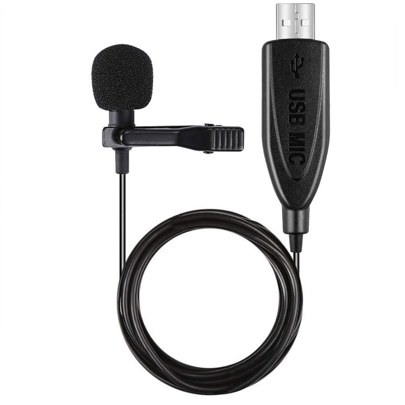 USB Microphone, Gyvazla Omnidirectional Condenser Lavalier Lapel Clip on Mic for Computer, Laptop, Podcast, Interviews, Network singing, Skype, MSN, Audio Video Recording [Plug and Play]