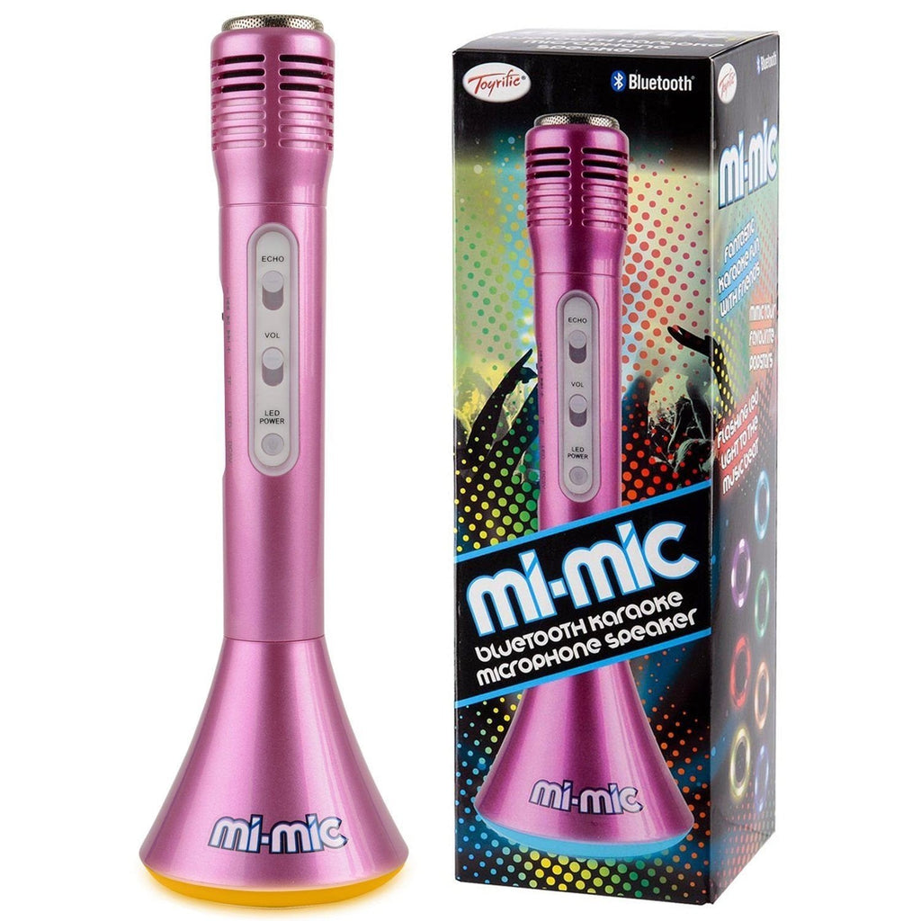 Mi-Mic TY5899PK Kids Karaoke Microphone Speaker with Wireless Bluetooth and LED Lights, Pink