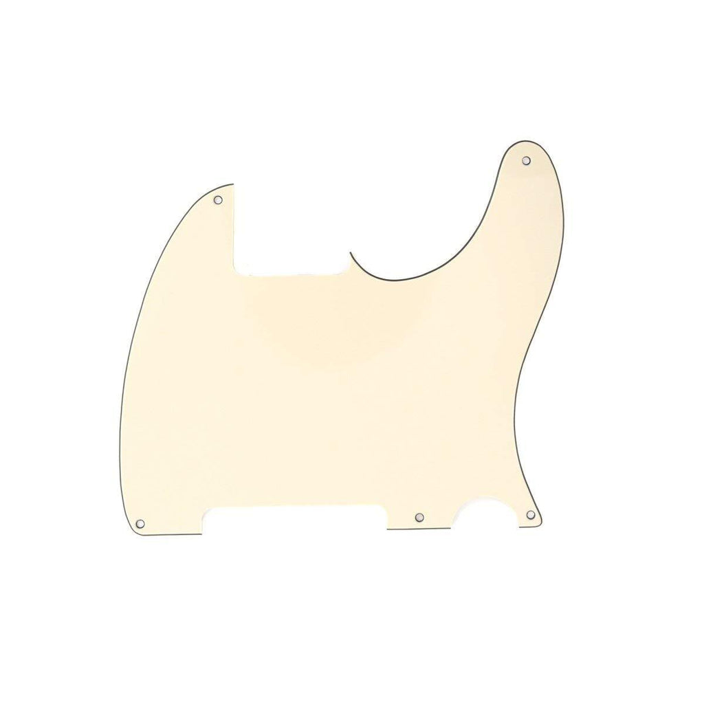 Musiclily 5 Hole Tele Pickguard Blank for Fender USA/Mexican Telecaster Esquire Guitar, 3Ply Cream