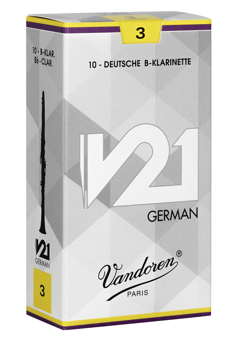 Vandoren German CR863 V21 Clarinet Reeds, 10 units, Strength 3