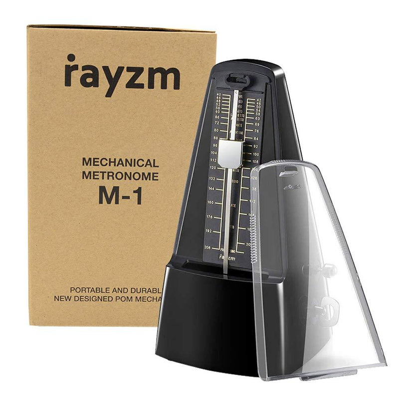 Rayzm Mechanical Metronome with High Precision for All Kinds of Musical Instruments (Piano/Drum/Violin/Guitar/Bass & Wind Instruments), Audible Click & Bell Ring, Traditional Pyramid Style