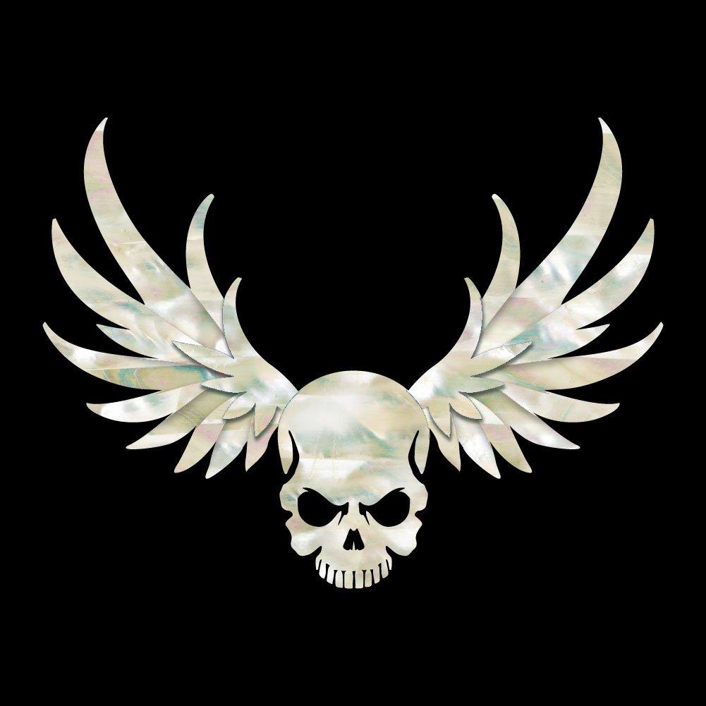 Inlay Sticker for Guitars & Bass - Winged Skull - White Pearl B-137WS-WT