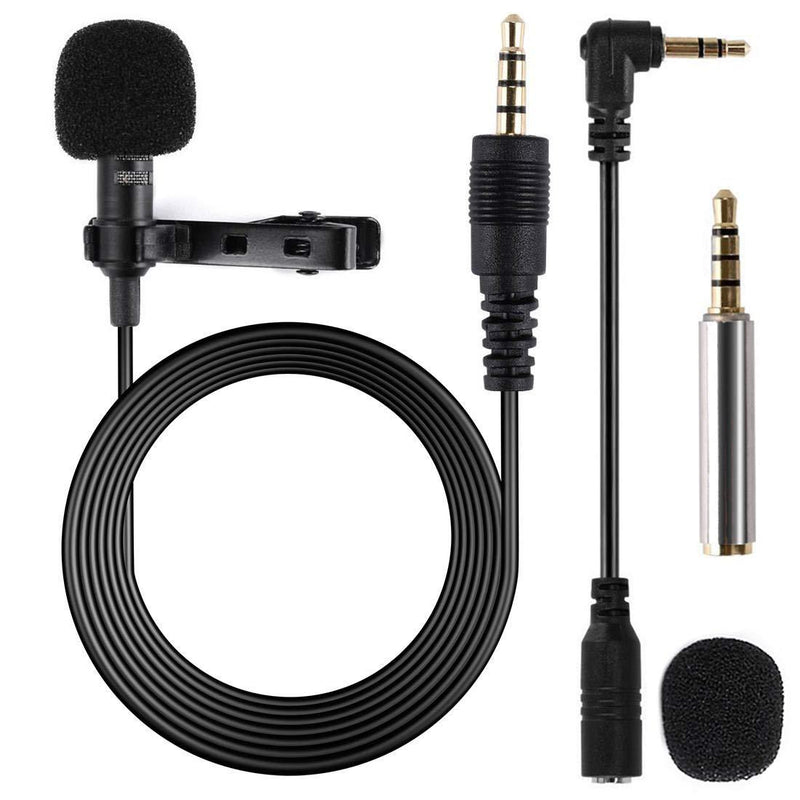 Clip on Microphone, Gyvazla 3.5mm Lavalier Lapel Omnidirectional Condenser Microphone Compatible with iPhone & Android Smartphones or any other mobile device