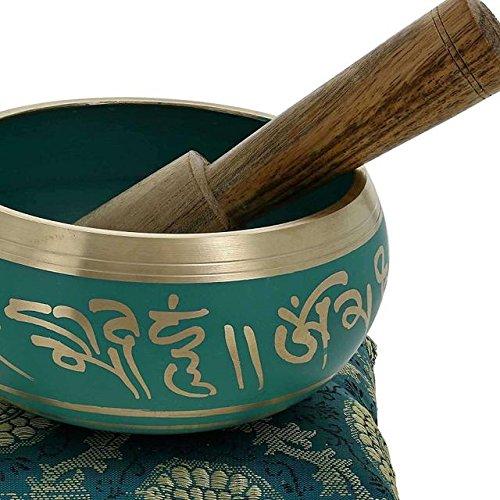 Bell Metal Tibetan Buddhist Singing Bowl Musical Instrument for Meditation with Stick and Cushion - Superior Quality 5 inches 10780