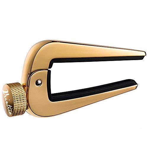 WINGO Universal Capo for 6 and 12 String Folk, Acoustic & Classical All Size Guitars, Gold.