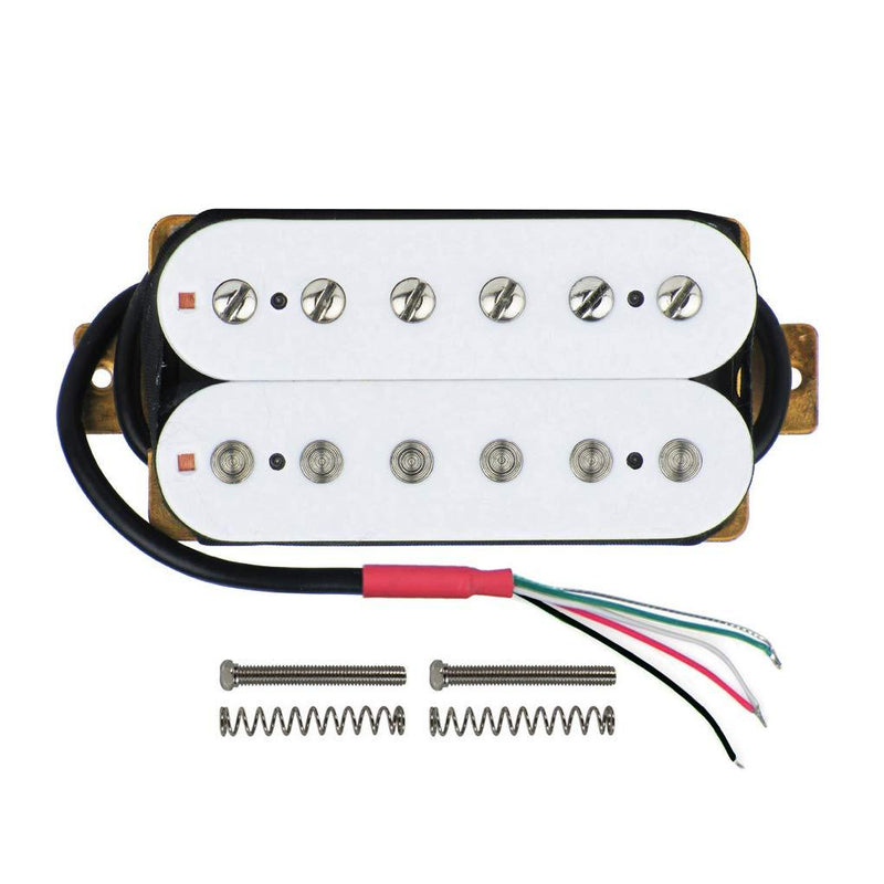 FLEOR Double Coil Humbucker Pickup Guitar Neck Pickup 50mm Ceramic Magnet 7-8k for Electric Guitar Humbucker Parts, White